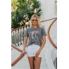 T-shirt Aerobic Vintage Gris pour Femme | Fabulous Island