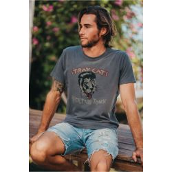 T-shirt Vintage Homme Gris Stray Cats