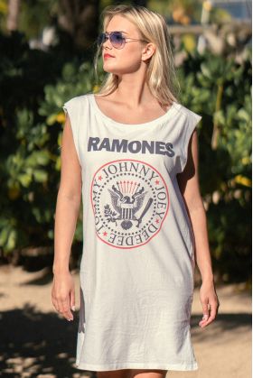 Robe Rock Blanc Ramones