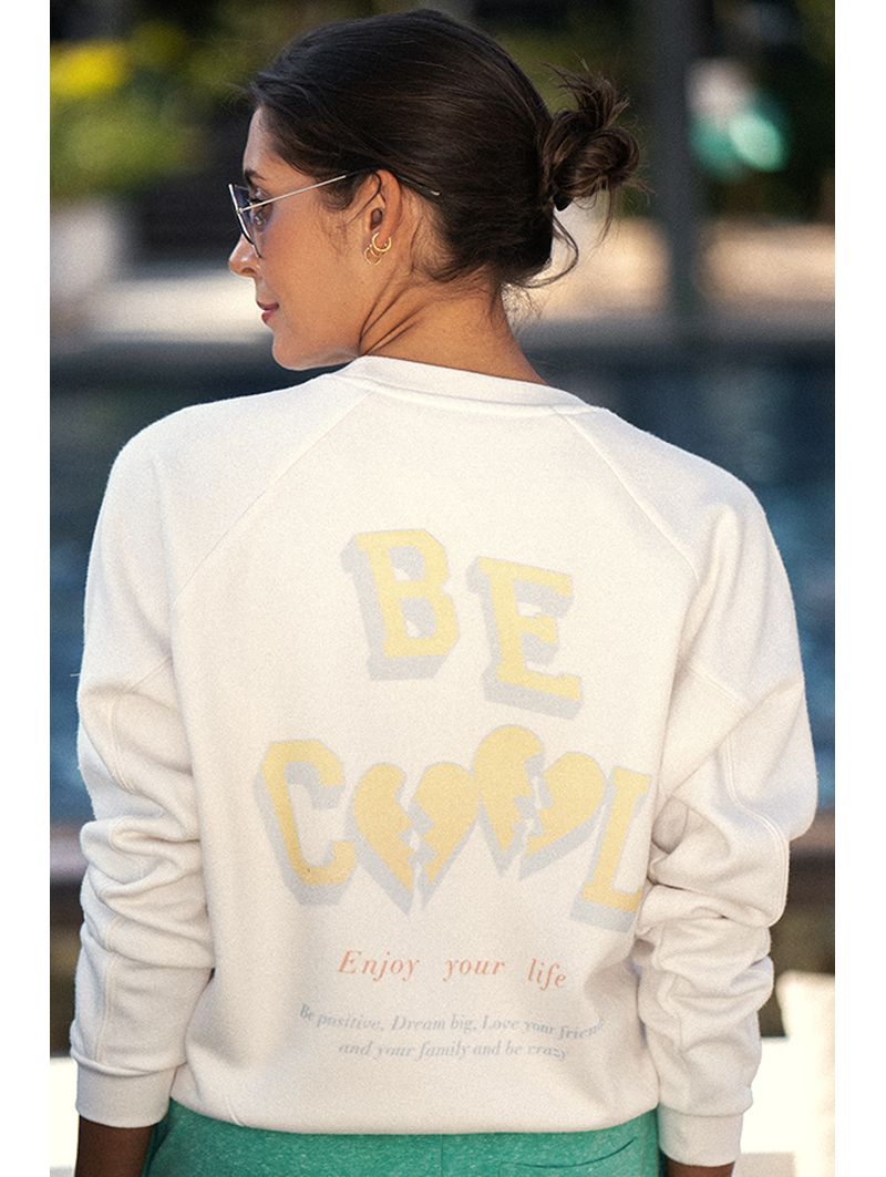 Sweat Crop Ecru Be Cool Mélange Coton Bio Polyester Recyclé