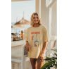 T-shirt oversize femme jaune bio : Confort et style pour vos séances d'aérobic