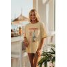 T-shirt oversize femme jaune bio : Confort et style pour vos séances d'aérobic