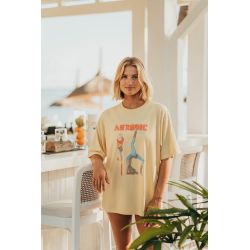 Women's Oversized T-shirt Yellow Aerobic