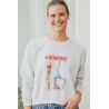 Sweat Crop Ecru Aerobic pour Femme | Fabulous Island