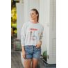 Sweat Crop Ecru Aerobic pour Femme | Fabulous Island