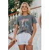 T-shirt Aerobic Vintage Gris pour Femme | Fabulous Island