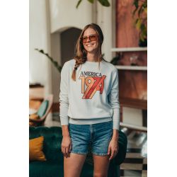 Pull Raglan Printemps Femme Ecru America