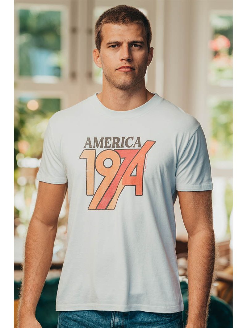 T-shirt America Ecru Vintage pour Homme | Fabulous Island