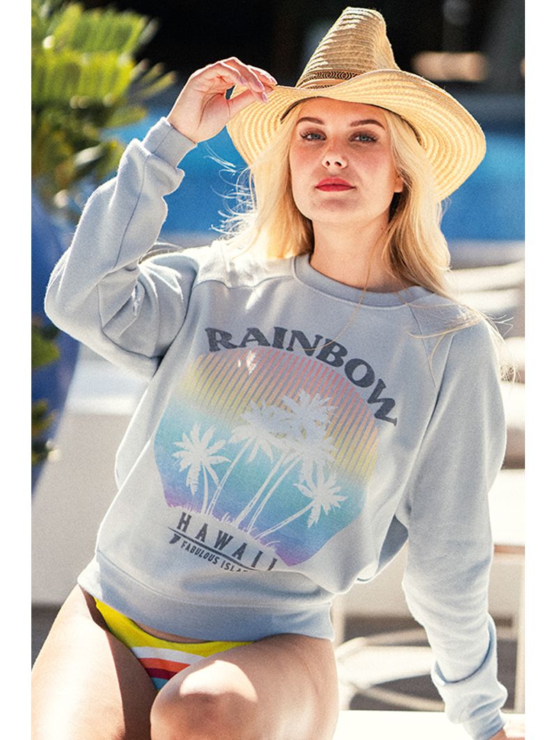 Sweat Crop Gris Clair Rainbow Mélange Coton Bio Polyester Recyclé