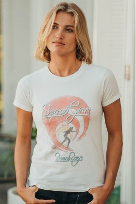 T-shirt Vintage Femme Ecru...