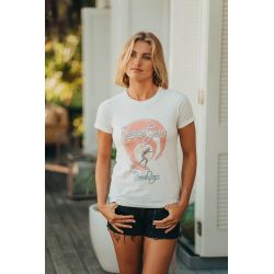 T-shirt Vintage Femme Ecru Beach Girls