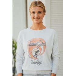 Pull Raglan Printemps Femme Ecru Beach Girls