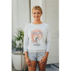 Pull Raglan Printemps Femme Ecru Beach Girls