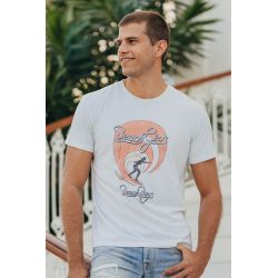 T-shirt Vintage Homme Ecru Beach Girls