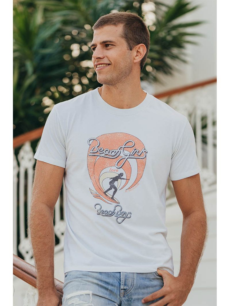 T-shirt Homme Ecru Beach Girls Vintage | Fabulous Island