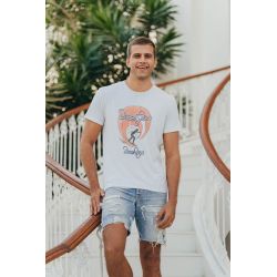 T-shirt Vintage Homme Ecru Beach Girls