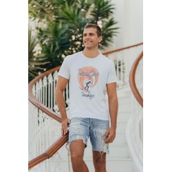 T-shirt Vintage Homme Ecru Beach Girls