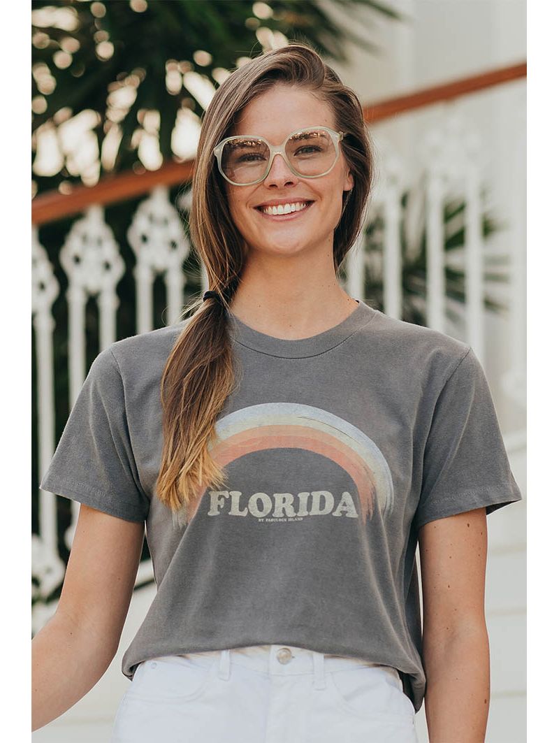 T-shirt Florida Arc Gris Vintage pour Femme | Fabulous Island