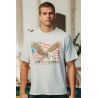 T-Shirt Oversize Écru Freedom pour Homme