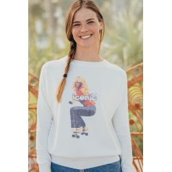 Pull Raglan Printemps Femme Blanc Iconic