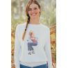 Pull Raglan Printemps Femme Blanc "Iconic"