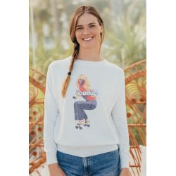 Pull Raglan Printemps Femme Blanc Iconic