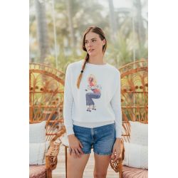 Pull Raglan Printemps Femme Blanc Iconic