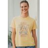 T-shirt Vintage Femme Jaune Keep Rolling 100% Coton Bio