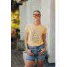 T-shirt Vintage Femme Jaune Keep Rolling 100% Coton Bio