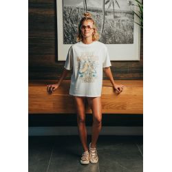 T-shirt Oversize Femme Blanc Keep Rolling