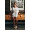 T-shirt Oversize Femme Blanc Keep Rolling