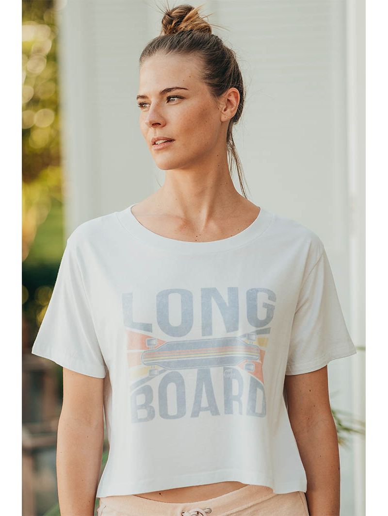 Crop top blanc long board Leon & Harper pour Femme - Coton Bio