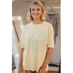 T-shirt Oversize Femme Jaune Long Board