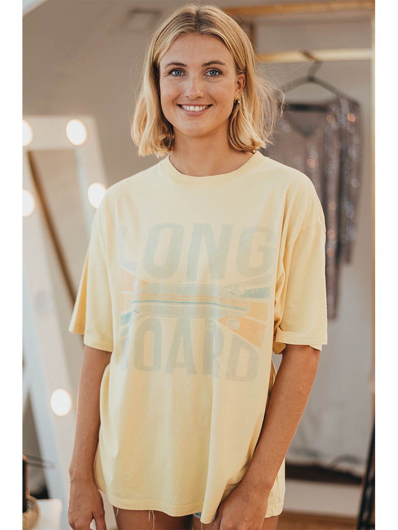 T-shirt Oversize Jaune Long Board Anine Bing pour Femme | Fabulous Island