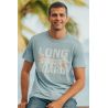 T-shirt Vintage Homme Bleu Clair Long Board