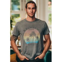 T-shirt Vintage Homme Gris Rainbow