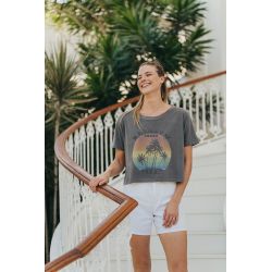 Crop Top Gris Rainbow