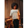 T-shirt femme vintage Rockstar - Look rock écru 100% coton bio