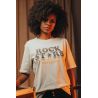 T-shirt femme vintage Rockstar - Look rock écru 100% coton bio