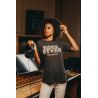 T-shirt femme vintage Rockstar anthracite - Look audacieux en coton bio