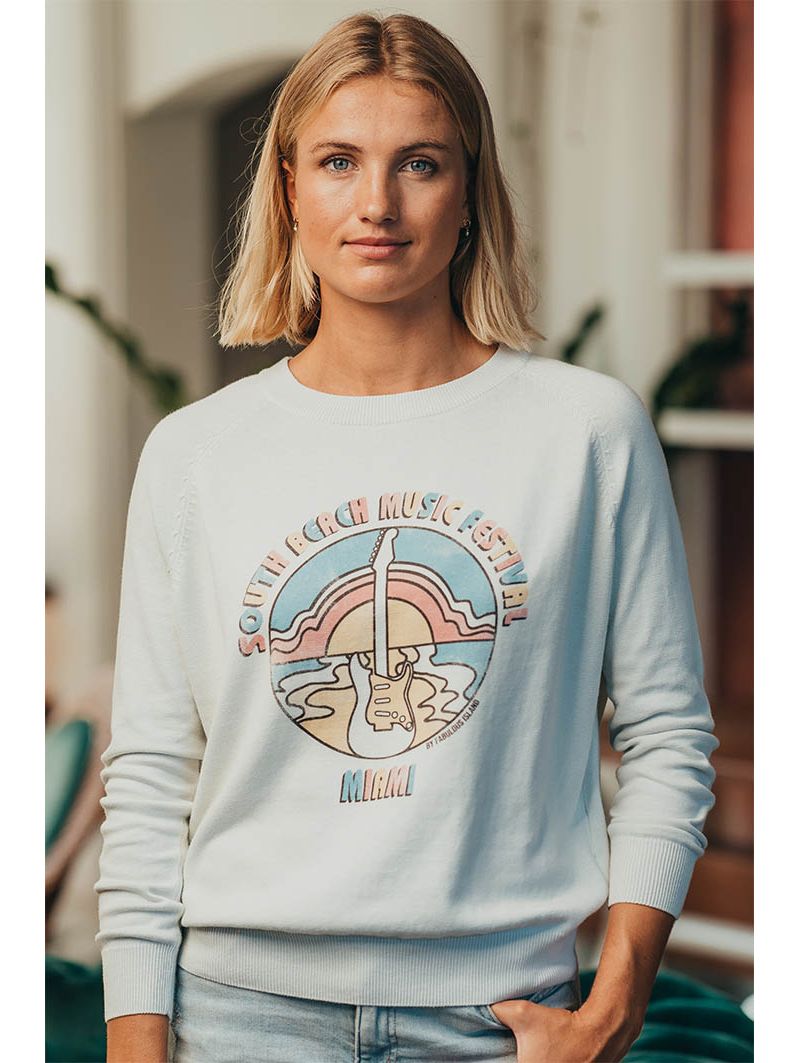 Pull Raglan Écru South Beach - Printemps Femme | Fabulous Island