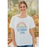 T-shirt Femme Ninetees Vitamin Sea - Coton Bio, Col Évasé, Ultra-Doux