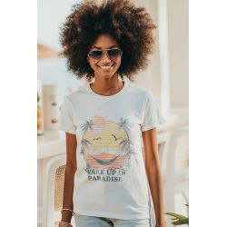 T-shirt Vintage Femme Ecru Wake Up