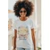 T-shirt Vintage Femme Ecru "Wake Up" Bio - Confort & Style Eco-Responsable