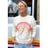 Women's Winter Raglan Sweater Cream Thunder Rainbow