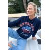 Women's Winter Raglan Sweater Navy American Lover