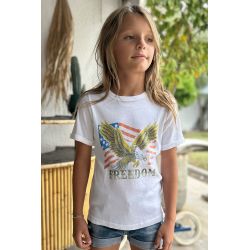 White Children's T-shirt Freedom