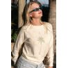 Pull Raglan Hiver Femme Creme Fabulous Palm