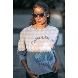 Pull Raglan Hiver Femme Gris Rainbow