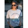 Pull Raglan Hiver Femme Gris Rainbow